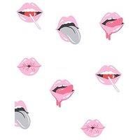 Lip Service Wallpaper Pink by Sassy B