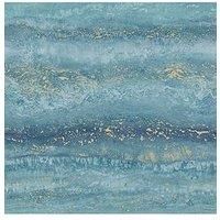Muriva Semper Vertical Marble Teal/Gold Metallic Wallpaper 189504