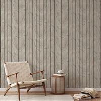 MURIVA WOODGRAIN PANEL NATURAL METALLIC WALLPAPER 193501