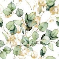 Muriva Eucalyptus Leaves Wallpaper Metallic Leaf Trail Botanical - Choose Colour