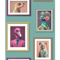 Muriva Fantastic Animals Wallpaper – Colourful and Stylish Wallpaper – Modern Wallpaper for Living Room, Bedroom, Hallway – Decorative Luxury Wallpaper – Multi-Coloured