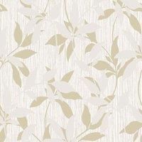 Muriva Hudson Leaf Trail Textured Cream Blown Vinyl Wallpaper 220301