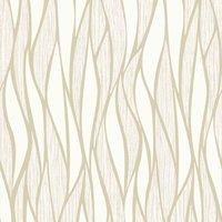 Muriva Ltd Muriva Hudson Wave Cream Wallpaper, Cream
