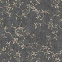 Muriva Ltd Muriva Japandi Leaf Charcoal & Gold Wallpaper, Black
