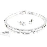 Eira Wen® Sterling Silver Tennis bracelet & Earrings set with Austrian® Crystal