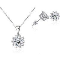 Crown Necklace And Earrings - Silver