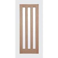Modern Style 3 Panel Oak Clear Glazed Internal Doors