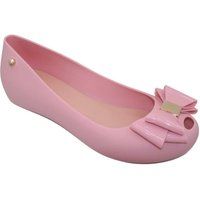 IVACHY Women's Slip-On Flat Peep Toe Simple Jelly Ballet Pump Shoes in Pink | Size: 5