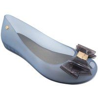 IVACHY Women's Slip-On Flat Peep Toe Simple Jelly Ballet Pump Shoes in Blue | Size: 4