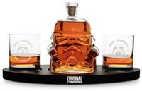 Original Stormtrooper Decanter Set with 2 x 3D Whiskey Glasses, for Whiskey Bourbon, Scotch & Gin, 750ml Decanter with Original Cork Seal, 300ml Glasses, Birthday Gift for Men & Women - ThumbsUp!