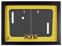Official Atari 3D Gaming Wall Art, Authentic Pong Collection for Gaming Setup, Gaming Wallpaper, Gaming Room Decor and Gaming Wall Stickers, Black Frame - ThumbsUp!