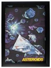 Official Atari 3D Gaming Wall Art, Authentic Asteroids Collection for Gaming Setup, Gaming Wallpaper, Gaming Room Decor and Gaming Wall Stickers, Black Frame -ThumbsUp!