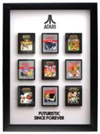 Official Atari 3D Gaming Wall Art, Authentic Cartridges Collection for Gaming Setup, Gaming Wallpaper, Gaming Room Decor and Gaming Wall Stickers, Black Frame - ThumbsUp!
