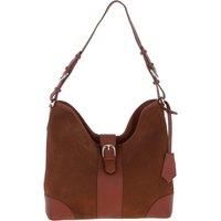 'Tesoro Toscano' Top Zip Soft Suede Leather Shoulder Bag