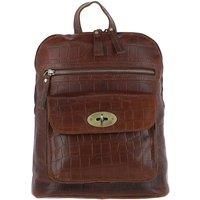 'Bonfanti' Croc Print Real Leather Mini Backpack
