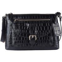 'Pretty' Croc Embossed Leather Shoulder Bag