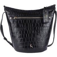 'Expression' Croc Embossed Real Leather Shoulder Bag