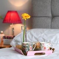 Navigate Candy Pink Willow Wood Serving Tray