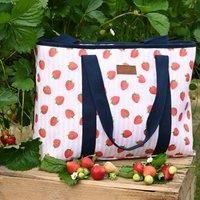 Summerhouse by Navigate Strawberries & Cream 25L Shoulder Tote Pink Stripe