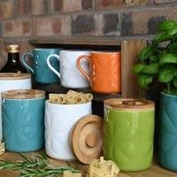 Beau & Elliot Carnaby Porcelain Embossed Mug Orange, Orange