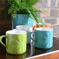 Beau & Elliot Carnaby Porcelain Embossed Mug Lime, Green
