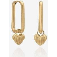 Rachel Jackson Deco Heart Oval Link Gold Hoop Earrings