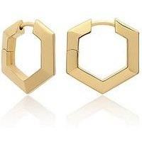 Rachel Jackson Bevelled Hexagon Hoop Earrings