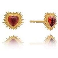 Rachel Jackson Electric Love Garnet Heart Stud Earrings
