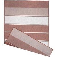 Duo Weave Indoor/Outdoor Rug Tonal Stripes Rust 170 X 120Cm