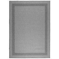 Duo Weave Indoor/Outdoor Rug Border Charcoal 230 X 160Cm