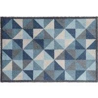 Washamat Mayfair Recylon Geo Ice Mat 75 X 50Cm - Blue