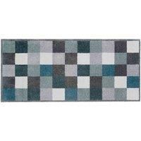 Washamat Mayfair Recylon Blocks Teal Mat 150 X 67Cm