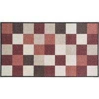 Washamat Recylon Design Squares Mat 120X67Cm - Red