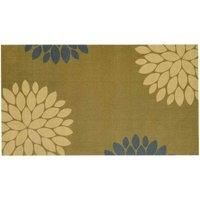Washamat Recylon Design Modern Flowers Mat 120X67Cm - Ochre