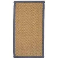 William Armes Coir Herringbone Rug with border 122x66cm Grey