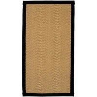 William Armes Coir Herringbone Rug with border 122x66cm Black