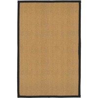 William Armes Coir Herringbone Rug with border 150x100cm Black