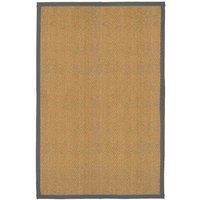 William Armes Coir Herringbone Rug with border 200x135cm Grey