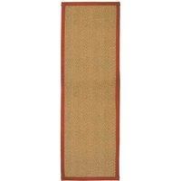 William Armes Coir Herringbone Runner with border 180x60cm Terracotta