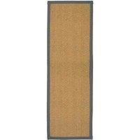 Herringbone Weave Brown, Grey Rug 180Cmx60Cm