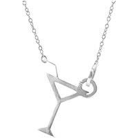 Beach Cocktail Link Paradise Silver Necklace Pendant