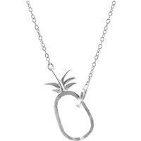 Tropical Pineapple Link Paradise Silver Necklace Pendant