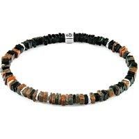 ANCHOR & CREW Men's Innot Silver & Stone Bracelet in Red | Size: 21 cm