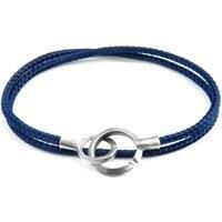 ANCHOR & CREW Men's Montrose Silver & Rope Bracelet in Navy | Size: 23 cm