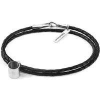 Midnight Black GUSTATORY Coffee Mug Silver and Braided Leather Bracelet