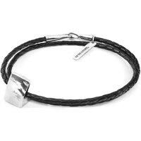 Midnight Black GUSTATORY Coffee Bag Silver and Braided Leather Bracelet