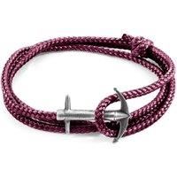 ANCHOR & CREW Men's Admiral Anchor Silver & Rope Bracelet in Purple