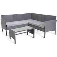 Outdoor Living Lakewood Grey Corner Lounge Sofa Rattan Set