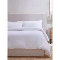 Dusk Portofino Waffle Duvet Set- White