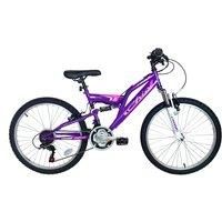 Chic Junior Girls Full Suspension Mountain Bike, 24" Wheel - Purple